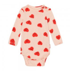 Molo Foss Baby Girl Bodies Babysuits Red Hearts_ Jersey | ZA0001281